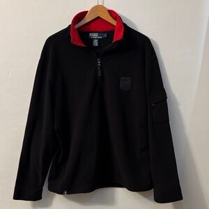 Polo by Ralph Lauren Suicide Ski Crest Logo Polartec Fleece 1/4 Zip Sweatshirt.